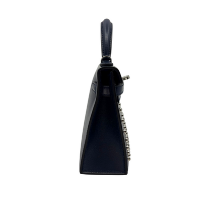 Kelly mini stud bleu abysse veau box
