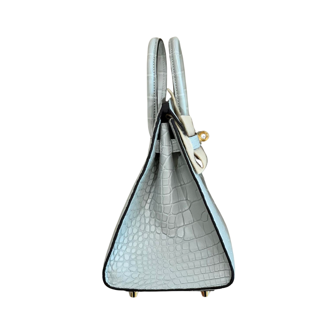 B25 Sellier gris neve ghw matte alligator