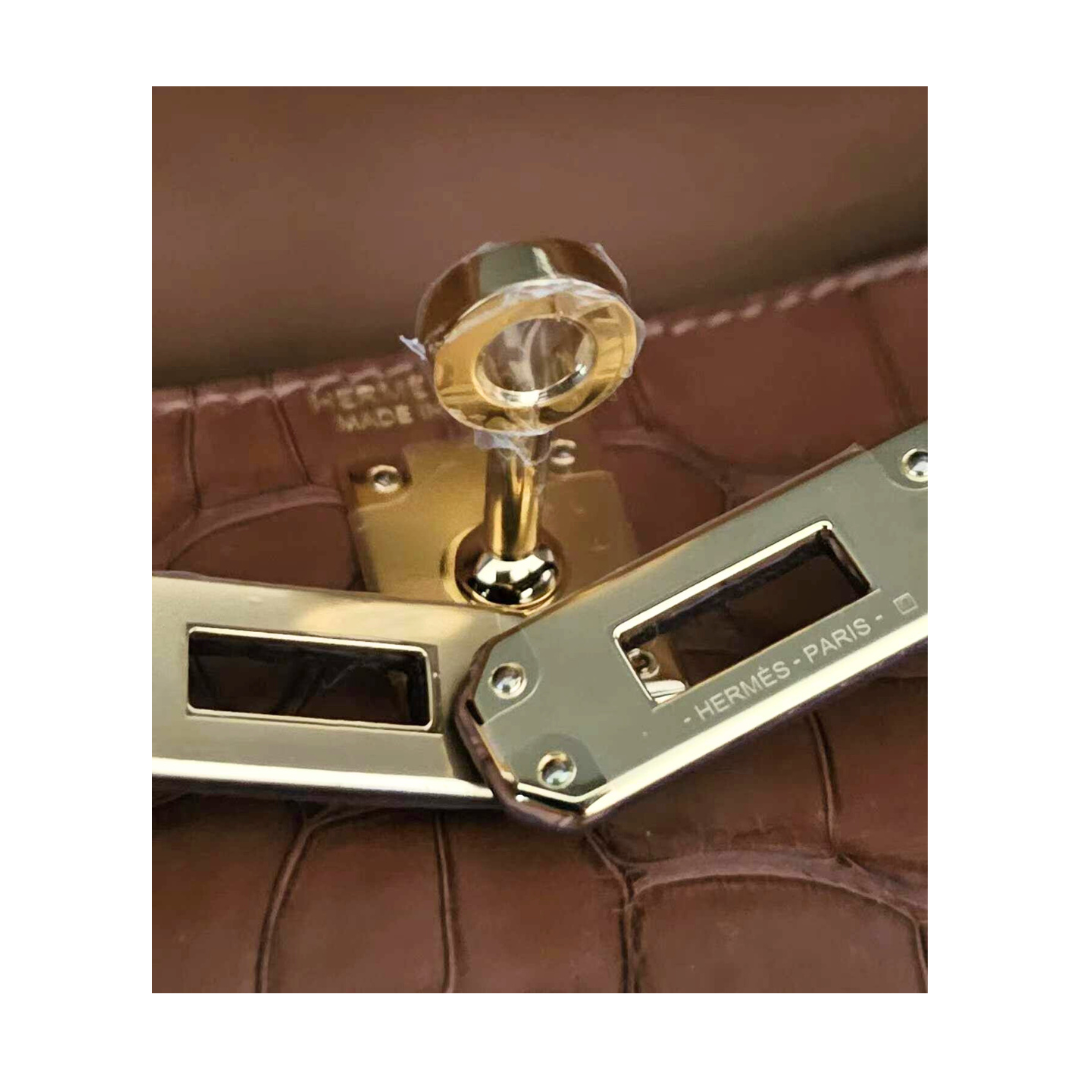 K20 Gold matte alligator ghw