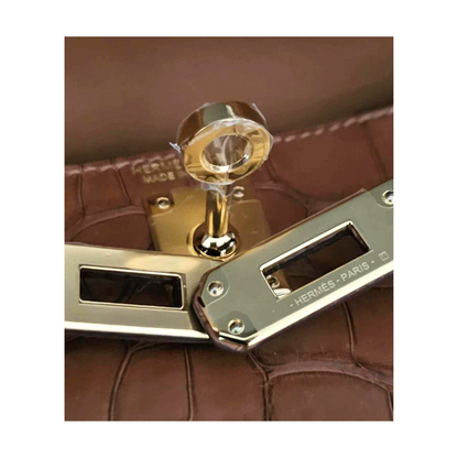 K20 Gold matte alligator ghw