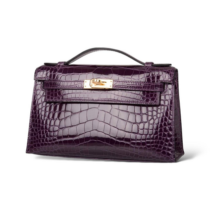 Kelly pochette cassis ghw alligator