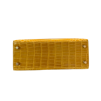 Kelly 25 Jaune Ambre Alligator GHW