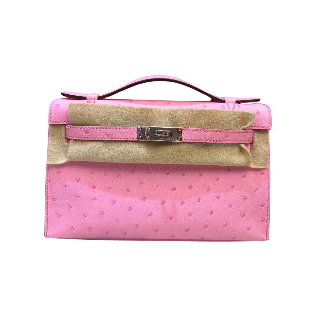 Kelly pochette ostrich bublegum phw