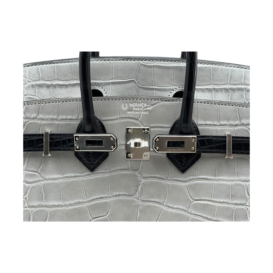 B25 Special order black gris perle matte alligator phw