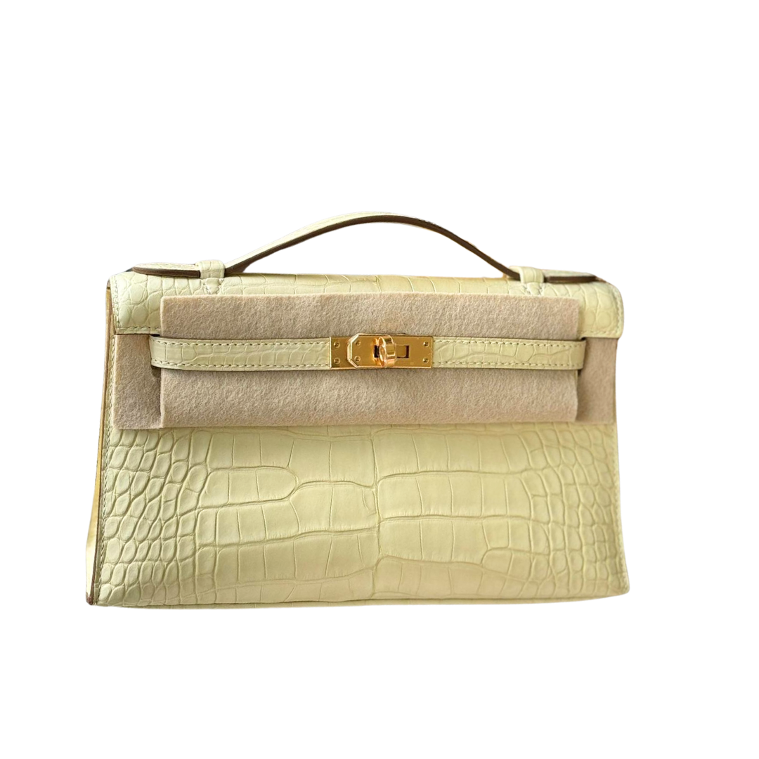Kelly Pochette vanilla ghw matte alligator