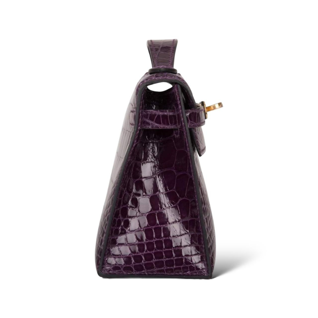 Kelly pochette cassis ghw alligator