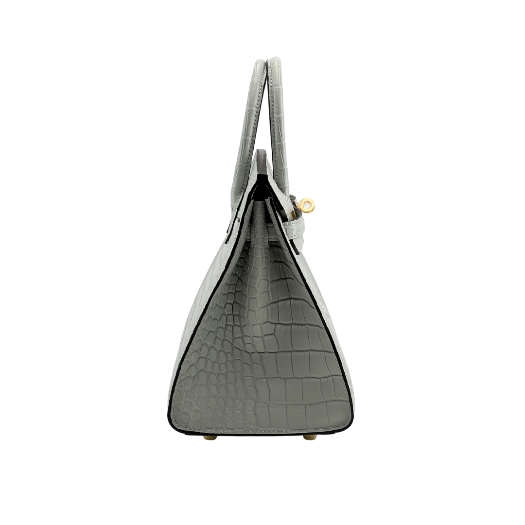B25 Sellier gris perle alligator ghw