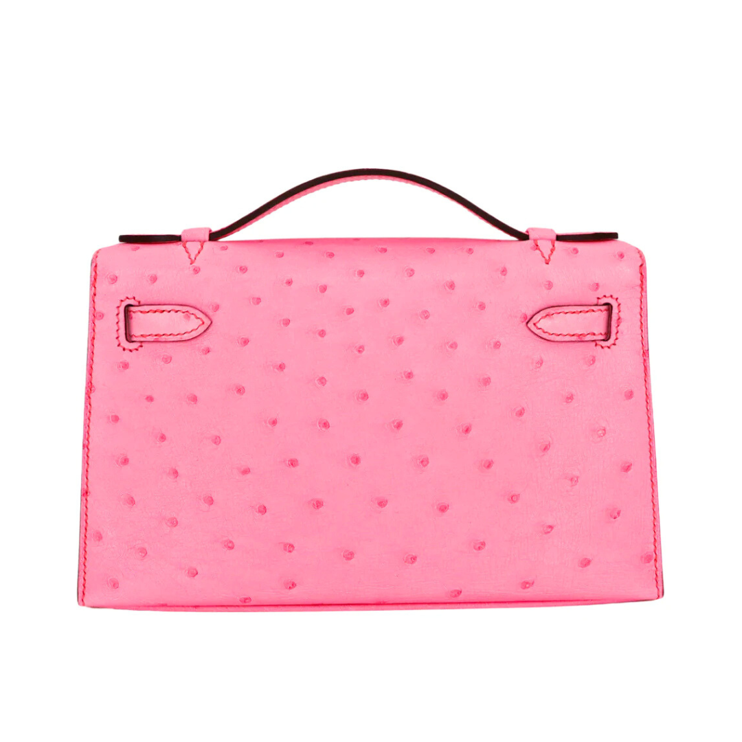 Kelly pochette ostrich bublegum phw
