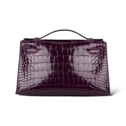 Kelly pochette cassis ghw alligator
