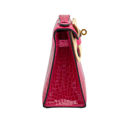 Kelly Pochette frambroise ghw lisse alligator