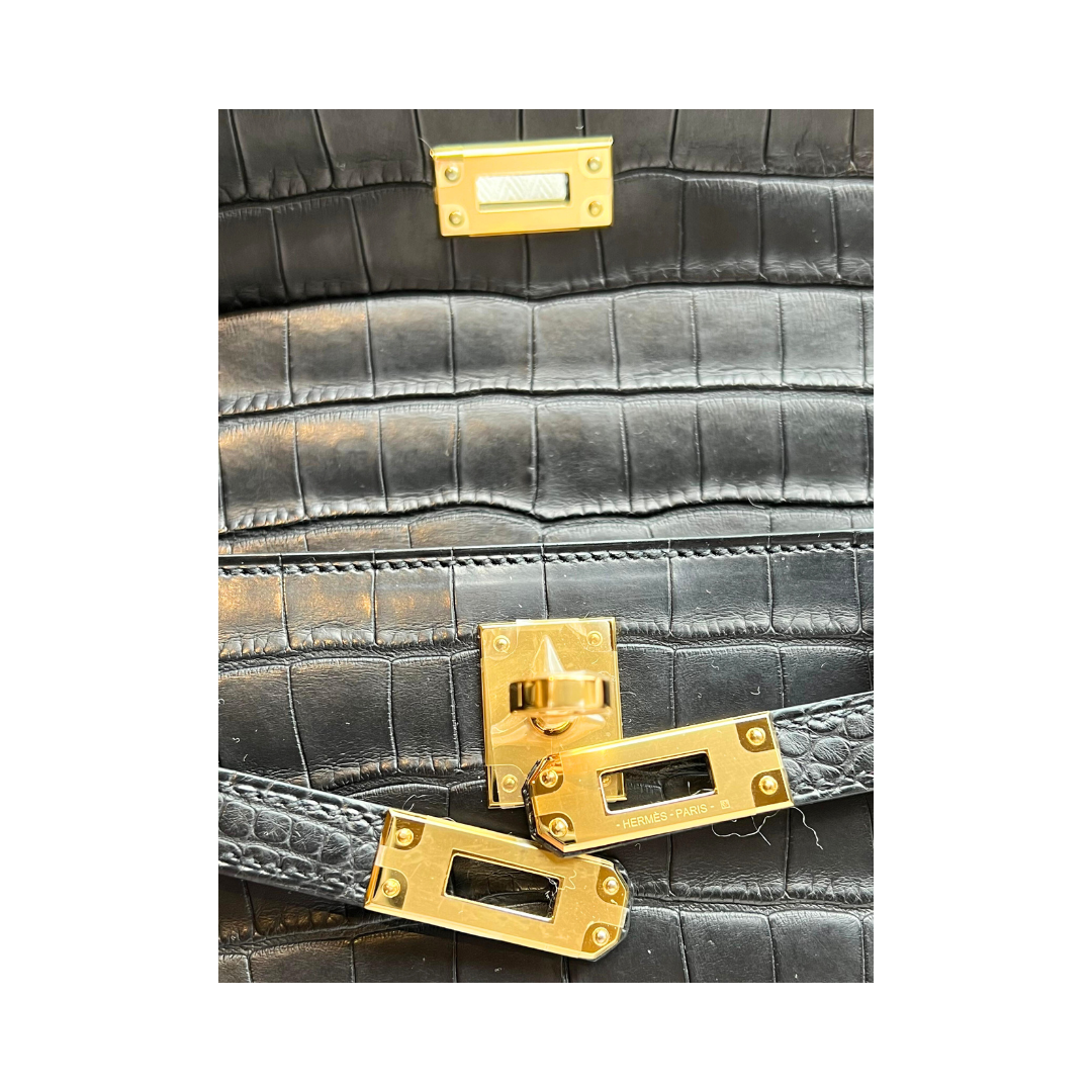 Kelly pochette black matte ghw