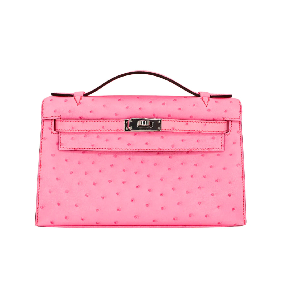 Kelly pochette ostrich bublegum phw