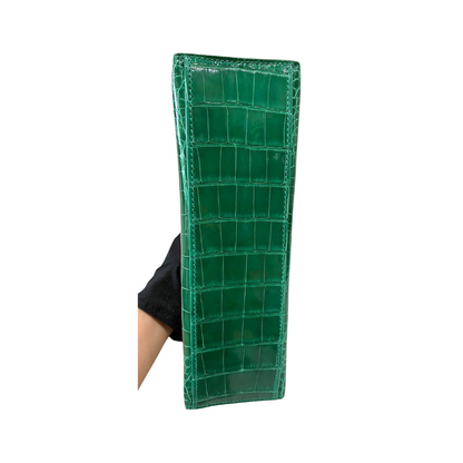 Kelly pochette emerald ghw lisse alligator