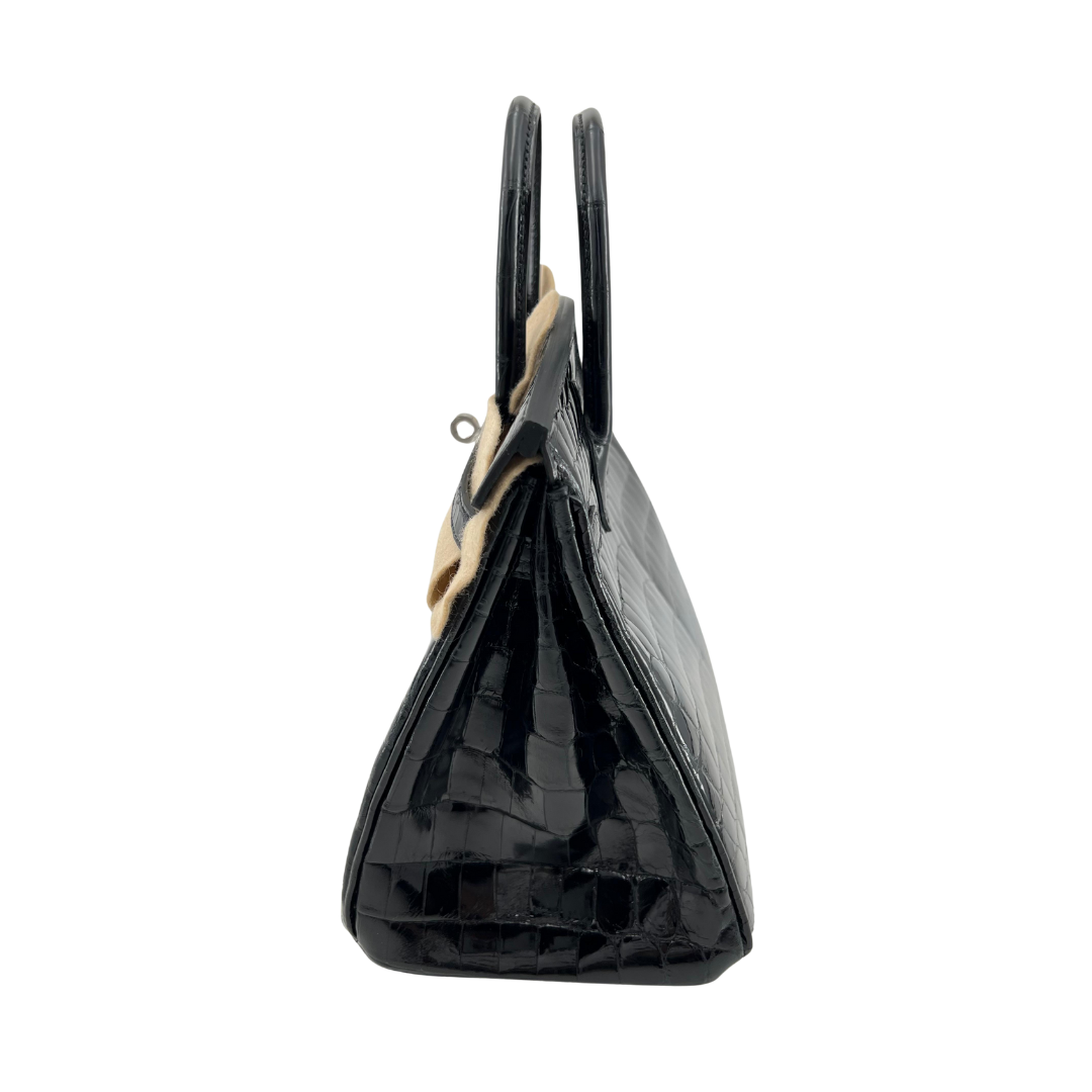 Birkin 25 black shinny phw niloticus
