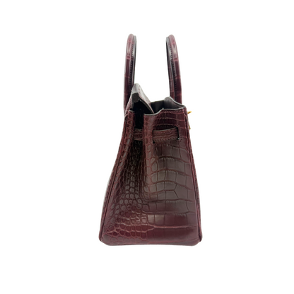 Birkin 25 bordeaux matte alligator ghw