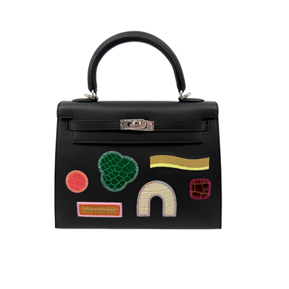 Kelly 25 broderie collage swift alligator black multicolor