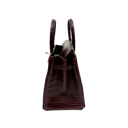 Birkin 25 bordeaux matte alligator ghw