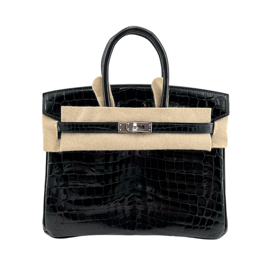 Birkin 25 black shinny phw niloticus