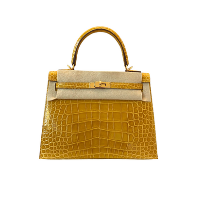 Kelly 25 Jaune Ambre Alligator GHW