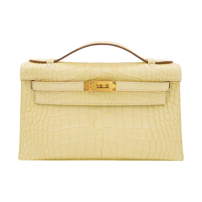 Kelly Pochette vanilla ghw matte alligator