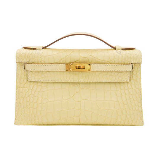 Kelly Pochette vanilla ghw matte alligator
