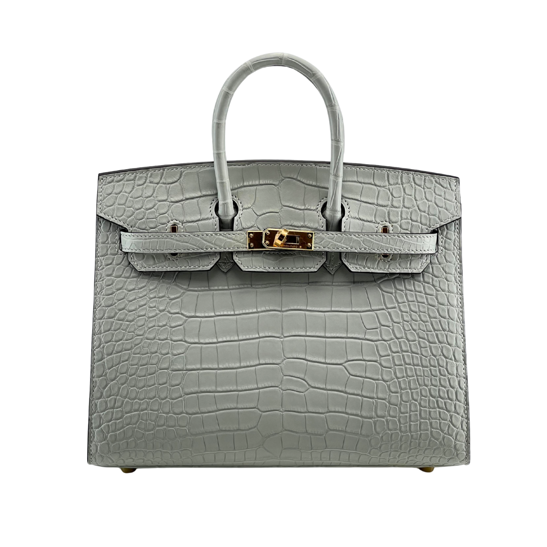 B25 Sellier gris perle alligator ghw