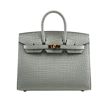 B25 Sellier gris perle alligator ghw