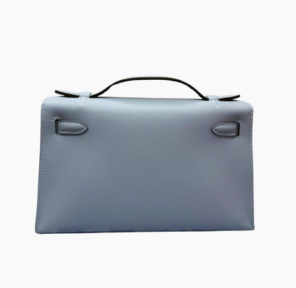 Kelly pochette blue lin phw swift