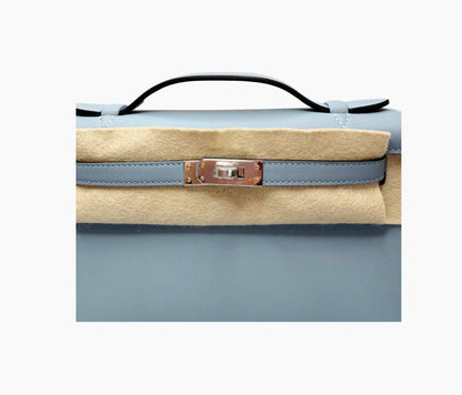 Kelly pochette blue lin phw swift
