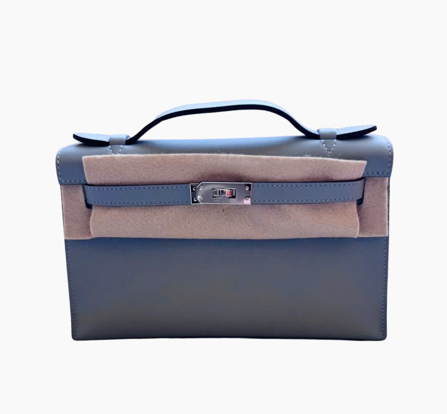 Kelly pochette blue lin phw swift